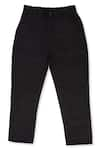 Little Luxury_Black Linen Striped Pants  _Online_at_Aza_Fashions