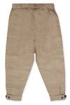 Buy_Little Luxury_Brown Linen Jogger Style Trousers For Boys_Online_at_Aza_Fashions