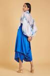Shop_Siddartha Tytler_Blue Elasticated Dhoti Pant  _at_Aza_Fashions