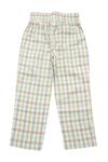 Buy_Little Luxury_Blue Cotton Print Checkered Paperbag Pants _Online_at_Aza_Fashions