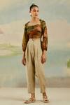 Buy_Cord_Beige Linen Poet Pants _at_Aza_Fashions