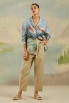 Shop_Cord_Beige Linen Poet Pants _at_Aza_Fashions