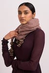 Buy_Dot_Brown Woollen Shawl _Online_at_Aza_Fashions