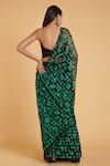 Shop_Siddartha Tytler_Green Sequin Work Saree With Corset  _at_Aza_Fashions