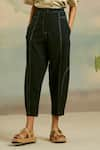 Shop_Cord_Blue Cotton Crinkle Straight Fit Pants _Online_at_Aza_Fashions