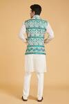 Shop_Siddartha Tytler_White Matka Silk Embroidered Waistcoat_at_Aza_Fashions