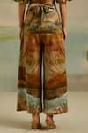 Buy_Cord_Brown Cotton Print Terrain Flared Pants _Online_at_Aza_Fashions