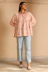Buy Ayaka Pink 100% Organic Cotton Made With Soyabean Fibres Polka Dot Shirt Patchwork at Aza Fashions Buy_Ayaka_Pink 100% Organic Cotton Made With Soyabean Fibres Polka Dot Shirt Patchwork _at_Aza_Fashions