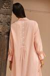 Shop Ayaka Pink 100% Organic Cotton Made With Bamboo Fibres Floral Shirt A-line Dress Online at Aza Fashions Shop_Ayaka_Pink 100% Organic Cotton Made With Bamboo Fibres Floral Shirt A-line Dress _Online_at_Aza_Fashions