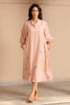 Buy Ayaka Pink 100% Organic Cotton Made With Soyabean Fibres Polka A-line Patchwork Dress at Aza Fashions Buy_Ayaka_Pink 100% Organic Cotton Made With Soyabean Fibres Polka A-line Patchwork Dress _at_Aza_Fashions