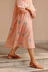 Ayaka Pink 100% Organic Cotton Made With Soyabean Fibres Polka A-line Patchwork Dress at Aza Fashions Ayaka_Pink 100% Organic Cotton Made With Soyabean Fibres Polka A-line Patchwork Dress _at_Aza_Fashions