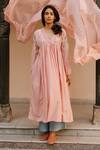 Ayaka_Pink 100% Chanderi, 100% Organic Dobby Made Embroidered Tunic _Online_at_Aza_Fashions
