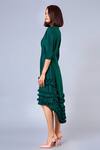 Buy_Scarlet Sage_Green Polyester Xenia Ruffle Dress_Online_at_Aza_Fashions