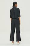 Shop_Corpora Studio_Black Cotton Shirt Collar Pleated Pant Set _at_Aza_Fashions