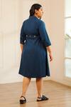 Shop_House Of Her_Blue Tula Cotton Shirt Dress _at_Aza_Fashions
