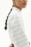 Corpora Studio_White Cotton Shirt Collar Striped Dress  _Online_at_Aza_Fashions