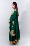 Daljit Sudan Green Crepe And Taby Silk Thread Notched Embroidered Phiran Kurta Sharara Set Online at Aza Fashions Daljit Sudan_Green Crepe And Taby Silk Thread Notched Embroidered Phiran Kurta Sharara Set _Online_at_Aza_Fashions