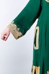 Daljit Sudan Green Crepe And Taby Silk Thread Notched Embroidered Phiran Kurta Sharara Set at Aza Fashions Daljit Sudan_Green Crepe And Taby Silk Thread Notched Embroidered Phiran Kurta Sharara Set _at_Aza_Fashions