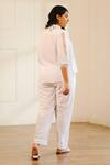 Shop_House of Her_Ivory Crinkled Cotton Seashell High Waist Pant_at_Aza_Fashions