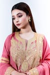 Buy Daljit Sudan Pink Crepe And Georgette Tilla Notched Embroidered Phiran Kurta Pant Set Online at Aza Fashions Buy_Daljit Sudan_Pink Crepe And Georgette Tilla Notched Embroidered Phiran Kurta Pant Set _Online_at_Aza_Fashions