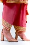Shop Daljit Sudan Pink Crepe And Georgette Tilla Notched Embroidered Phiran Kurta Pant Set Online at Aza Fashions Shop_Daljit Sudan_Pink Crepe And Georgette Tilla Notched Embroidered Phiran Kurta Pant Set _Online_at_Aza_Fashions