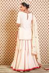 Shop_Nikasha_White Raw Silk, Crush Cotton, Jamdani Floral, Godet Embroidered Lehenga Set _at_Aza_Fashions