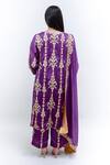 Shop Daljit Sudan Purple German Satin And Georgette Tilla & Aari Embroidered Phiran Kurta Pant Set at Aza Fashions Shop_Daljit Sudan_Purple German Satin And Georgette Tilla & Aari Embroidered Phiran Kurta Pant Set _at_Aza_Fashions