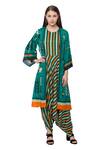 Buy So Us By Sougatpaul Green Muslin Slub Round Printed Jumpsuit With Jacket at Aza Fashions Buy_So Us By Sougatpaul_Green Muslin Slub Round Printed Jumpsuit With Jacket _at_Aza_Fashions