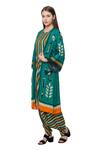Buy So Us By Sougatpaul Green Muslin Slub Round Printed Jumpsuit With Jacket Online at Aza Fashions Buy_So Us By Sougatpaul_Green Muslin Slub Round Printed Jumpsuit With Jacket _Online_at_Aza_Fashions