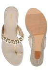 Shop Signature Sole Gold Embellished Wedges at Aza Fashions Shop_Signature Sole_Gold Embellished Wedges_at_Aza_Fashions