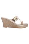 Signature Sole Gold Embellished Wedges Online at Aza Fashions Signature Sole_Gold Embellished Wedges_Online_at_Aza_Fashions