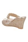 Shop Signature Sole Gold Embellished Wedges Online at Aza Fashions Shop_Signature Sole_Gold Embellished Wedges_Online_at_Aza_Fashions
