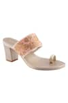 Buy_Signature Sole_Pink Embroidered Toe-ring Block Heels_at_Aza_Fashions