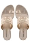 Buy_Signature Sole_Gold Embroidered Block Heels_Online_at_Aza_Fashions