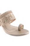 Signature Sole_Gold Embroidered Block Heels_at_Aza_Fashions