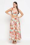 Buy_So Us By Sougatpaul_Multi Color Cotton Twill Square Neck Printed Top And Skirt Set _at_Aza_Fashions