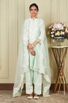 Sheetal Batra_Green Kurta Silk Chanderi Salwar Glazed Ryhana Floral Embroidered Set_Online_at_Aza_Fashions