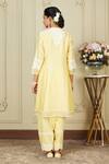 Shop_Sheetal Batra_Yellow Kurta Silk Chanderi Salwar Glazed Cotton Ryhana Embroidered Set_at_Aza_Fashions