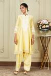 Sheetal Batra_Yellow Kurta Silk Chanderi Salwar Glazed Cotton Ryhana Embroidered Set_Online_at_Aza_Fashions