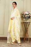 Buy_Sheetal Batra_Yellow Kurta Silk Chanderi Salwar Glazed Cotton Ryhana Embroidered Set_Online_at_Aza_Fashions