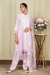 Buy_Sheetal Batra_Purple Kurta Chanderi Salwar Glazed Cotton Dupatta Ryhana Set _at_Aza_Fashions