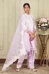 Sheetal Batra_Purple Kurta Chanderi Salwar Glazed Cotton Dupatta Ryhana Set _Online_at_Aza_Fashions