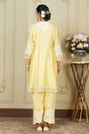 Shop_Sheetal Batra_Yellow Kurta Silk Chanderi Salwar Glazed Cotton Ruzena Embroidered Set_at_Aza_Fashions
