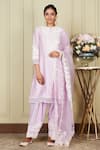 Buy_Sheetal Batra_Purple Kurta Silk Chanderi Salwar Glazed Cotton Ruzena Embroidered Set _at_Aza_Fashions