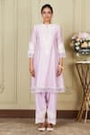 Sheetal Batra_Purple Kurta Silk Chanderi Salwar Glazed Cotton Ruzena Embroidered Set _Online_at_Aza_Fashions