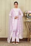 Buy_Sheetal Batra_Purple Kurta Silk Chanderi Salwar Glazed Cotton Ruzena Embroidered Set _Online_at_Aza_Fashions