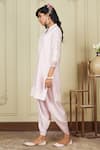 Buy_Sheetal Batra_Pink Kurta Silk Chanderi Dhoti Pant Bamberg Satin Embroidered Ayika And Set _Online_at_Aza_Fashions