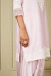 Shop_Sheetal Batra_Pink Kurta Silk Chanderi Dhoti Pant Bamberg Satin Embroidered Ayika And Set _Online_at_Aza_Fashions