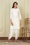 Buy Sheetal Batra White Silk Chanderi Dhoti Pant Bamberg Satin Dori Work Ayika Kurta And Set at Aza Fashions Buy_Sheetal Batra_White Silk Chanderi Dhoti Pant Bamberg Satin Dori Work Ayika Kurta And Set_at_Aza_Fashions