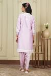 Shop Sheetal Batra Purple Kurta Silk Chanderi Dhoti Pant Bamberg Satin Dori Work Ayanna And Set at Aza Fashions Shop_Sheetal Batra_Purple Kurta Silk Chanderi Dhoti Pant Bamberg Satin Dori Work Ayanna And Set _at_Aza_Fashions